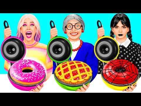 Wednesday vs Grandma Cooking Challenge | Kitchen Gadgets and Parenting Hacks by TeenTeam Challenge