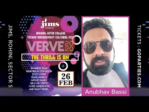 Anubhav Singh Bassi coming on Jims College on 26th Feb 2020