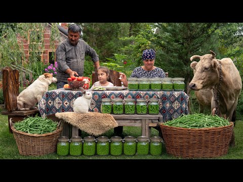Harvesting, Cooking & Marinating Green Beans — Village Style 🌿🫘🏡