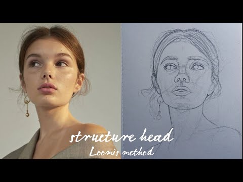 How to draw a portrait using Loomis method_ Frontal view seen from an downward angle