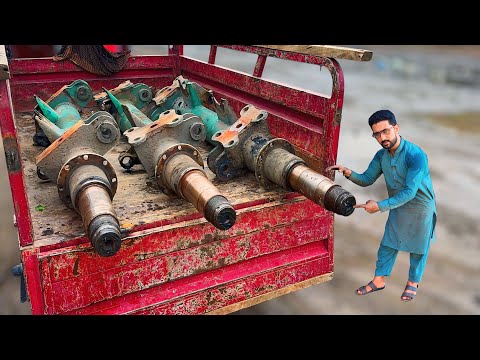 When the rear wheel axle shaft broke in the middle of the road we did a very awkward repair