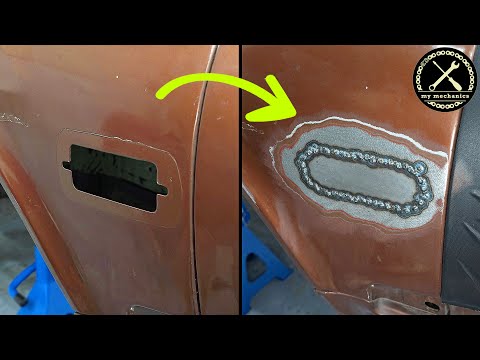 How to weld a Patch on a Car - Side Markers Delete 240Z