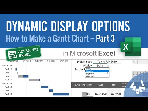 Make a Gantt Chart in Excel - Part 3: Dynamic Display