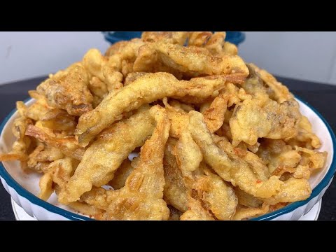 炸蘑菇，到底用淀粉还是面粉，教你正确做法，外酥里嫩凉了不回软