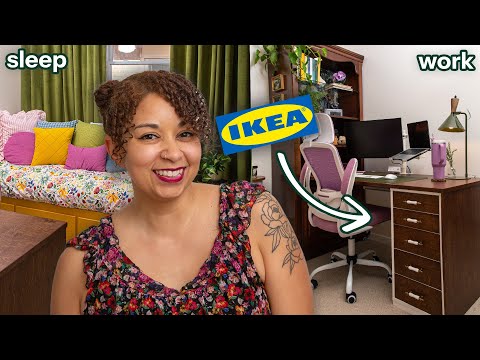 making over my guest bedroom into my dream cozy office + ikea desk hack
