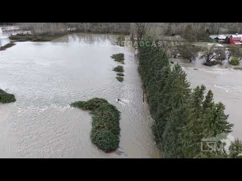 12-09-2025 Snoqualmie, WA - Raging Snoqualmie Falls - Highest in Decade - Drone Flooding Footage