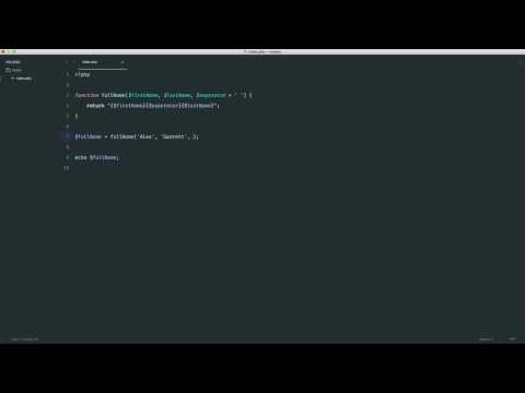 PHP Basics: Functions: Function basics (24/35)