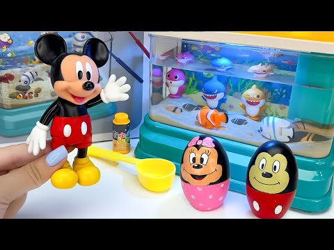 Minnie Best Toy 🎀 Satisfying Unboxing Light Robo Fishing Aquarium Playset Toys ASMR Review