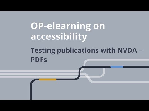 Testing publications with NVDA: PDFs