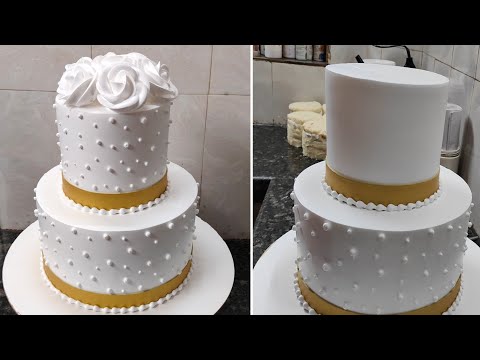 Two Step Engagement Cake Flower Design|Two Step Engagement Cake Recipe|Whipped Cream Engagement Cake