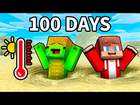 JJ and Mikey Survive 100 DAYS in DESERT in Minecraft - Maizen