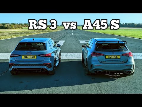 New Audi RS 3 v AMG A45 S - DRAG RACE Hyper Hatch | 4K