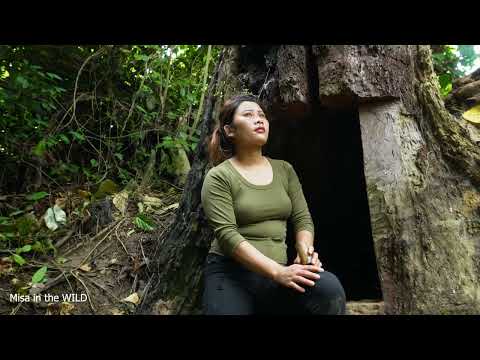 90 Days Building a Secret Shelter Inside a Giant Tree for Survival. Bushcraft