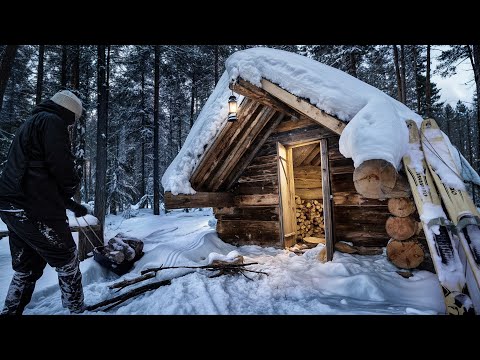 I Survived a Night in a TINY SNOW CABIN with No Electricity
