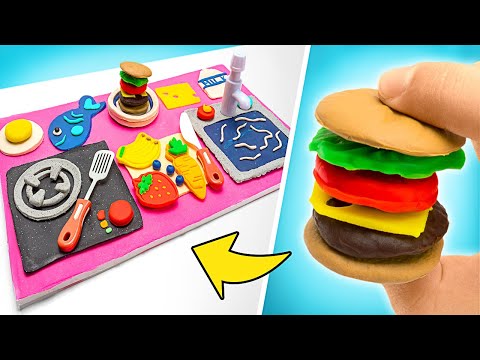 Realizziamo Una Mini Cucina E Prepariamo Del Cibo Con L’Argilla || FACILE FAI DA TE CON L’ARGILLA!