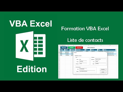 Formation VBA Excel - Liste de contacts