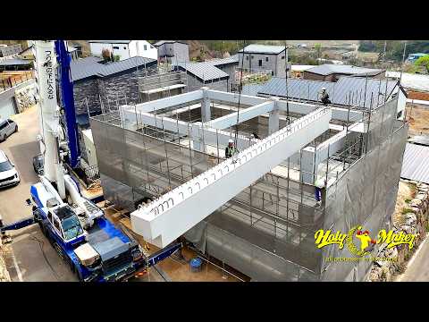 Process of Constructing a Concrete Modular House in Just 2 Weeks. PC(Precast Concrete) Factory.