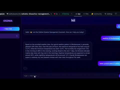 Odisha based disaster management  agentic chatbot