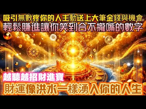 吸引無數疼你的人主動送上大筆金錢與機會|輕鬆賺進讓你笑到合不攏嘴的數字|越聽越招財進寶|財運像洪水一樣湧入你的人生|吸引力法則調頻能量音樂
