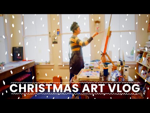 MINI ART HAUL, ART BOOKS, & CHRISTMAS PAINTINGS/CHRISTMAS ART VLOG