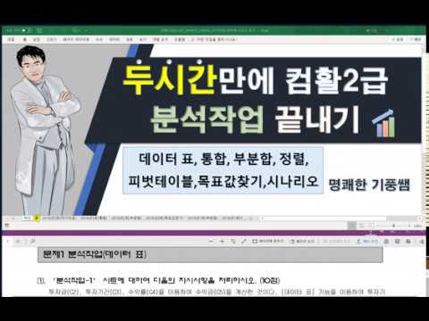 컴활2급실기(컴퓨터활용능력2급실기) 분석작업 2시간만에끝내기