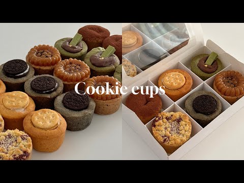 6 Flavors of Cookie Cups(Black Sesame Oreo, Raspberry, Yakgwa, Cheddar Cheese, Tiramisu, Matcha)