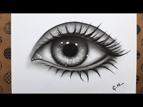 Karakalem Gerçekçi Göz Resmi Çizimi Adım Adım Nasıl Yapılır, Göz Nasıl Çizilir 2022