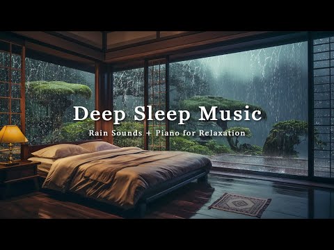 Peaceful Piano on a Rainy Night - Warm Bedroom Relieves Stress, Anxiety, Meditation, Heals the Mind