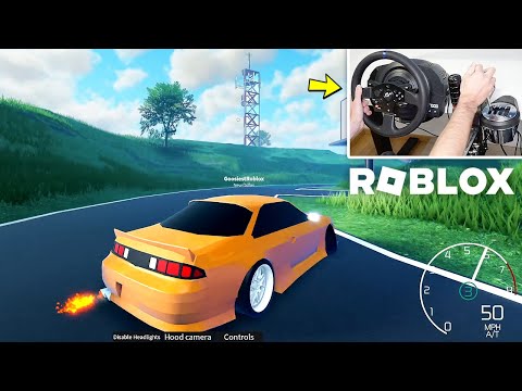 Drifting in Roblox on a Steering Wheel!