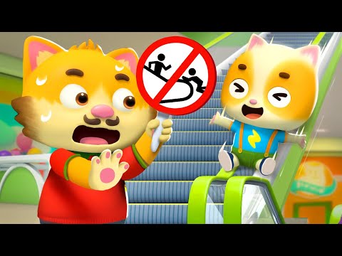Kids Learn Escalator Safety | Safety Rules for Kids | Nursery Rhymes & Kids Songs | Mimi and Daddy