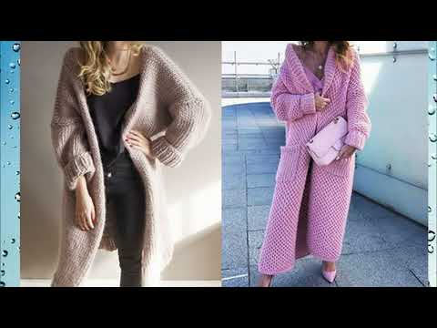 МОДНЫЕ ДЛИННЫЕ ВЯЗАННЫЕ КАРДИГАНЫ И ПЛАТЬЯ