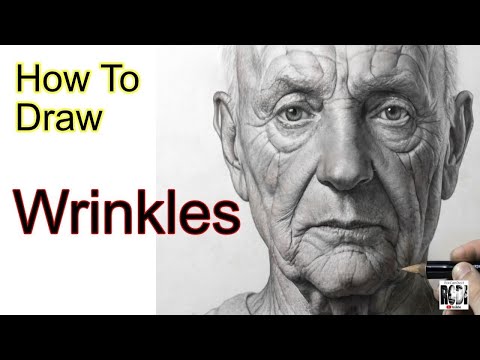 HOW TO Draw Realistic Wrinkles - Drawing Photorealistic Portrait