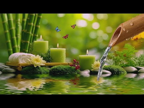 Beautiful Relaxing Music for Sleep, Bamboo Water Sounds, Deep Sleep Music, Calm Anxiety,  Depression