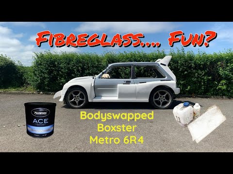 Fixing fibreglass issues on the bodyswapped Porsche boxster, metro 6r4
