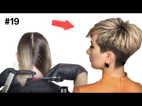 Короткая стрижка Боб Пикси Пошагово дома| Женская стрижка 2025 с удлиненным затылком | Уроки стрижек