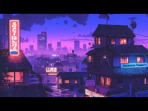 Lofi Hip Hop Beats 📝 1980s & 90s Retro Vibes & Nostalgic Japanese Town Ambience 🌆 Lofi Rain Playlist