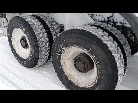Logging traffic, snow-covered roads