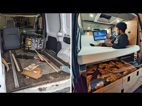 I Converted a Cargo Van into a Tiny Home | Full Build Start to Finish (Pt. 2)