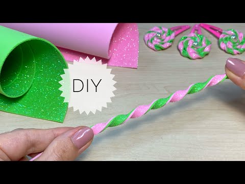 МК Заколки из фоамирана своими руками Глиттерный фоамиран