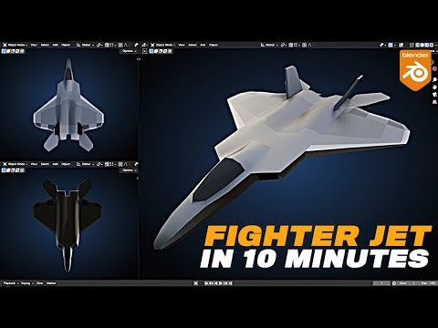 FIGHTER JET in 10 Minutes - ep 130 - Blender 4.x