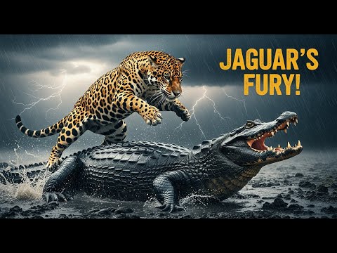 Wild Life Amazon Jaguar vs Caiman Apex Predator Clash