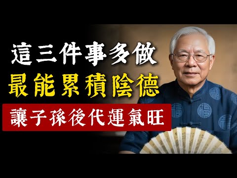子孫運氣好不好，關鍵在陰德！積德行善福澤三代，這三件事最能累積陰德，做過一件已是大功德