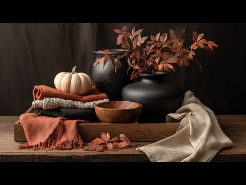 Frame TV Art Screensaver Warm Dark Neutrals Fall Still Life