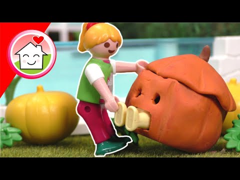 Playmobil Familie Hauser - Der Riesenkürbis - Halloween Geschichten mit Anna und Lena