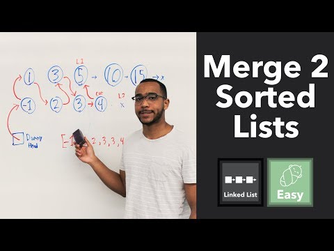 Merge 2 Sorted Lists - A Fundamental Merge Sort Subroutine ("Merge Two Sorted Lists" on LeetCode)