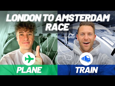 RACING from London to Amsterdam | PLANE (KLM) vs TRAIN (Eurostar)