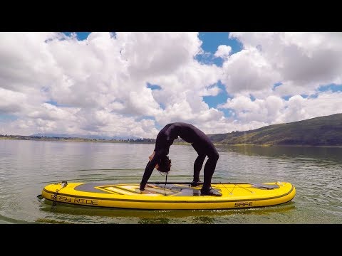 PADDLE BOARDING YOGA (attempt) in the Sacred Valley!
