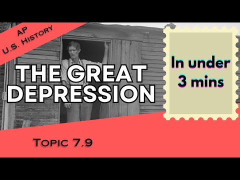 The Great Depression in Under 3 mins (APUSH Unit 7 Topic 9) 7.9