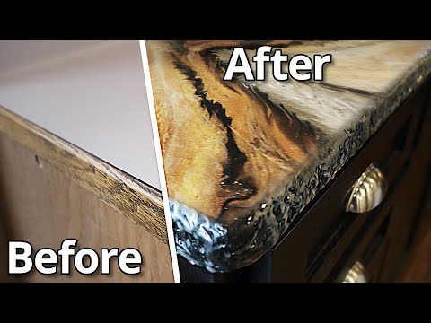An AMAZING Epoxy Exotic Pour Over Kitchen Countertops | Stone Coat Countertops Epoxy