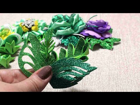 How to make Flower Leaves from Foamiran - Craft Ideas with Foam